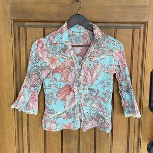 Odille (Anthropologie) floral lace button-up